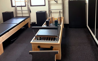 Calm pilates studio interior
